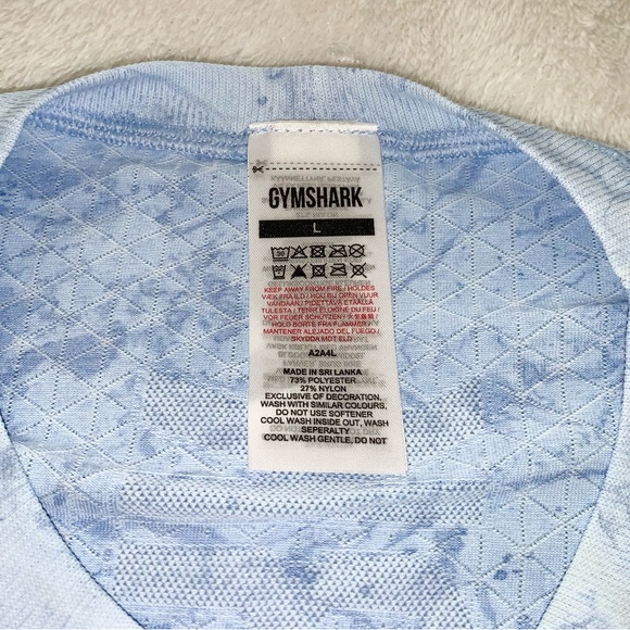 Gymshark Geo Seamless Baby Blue T-Shirt Size L - Picture 3 of 5
